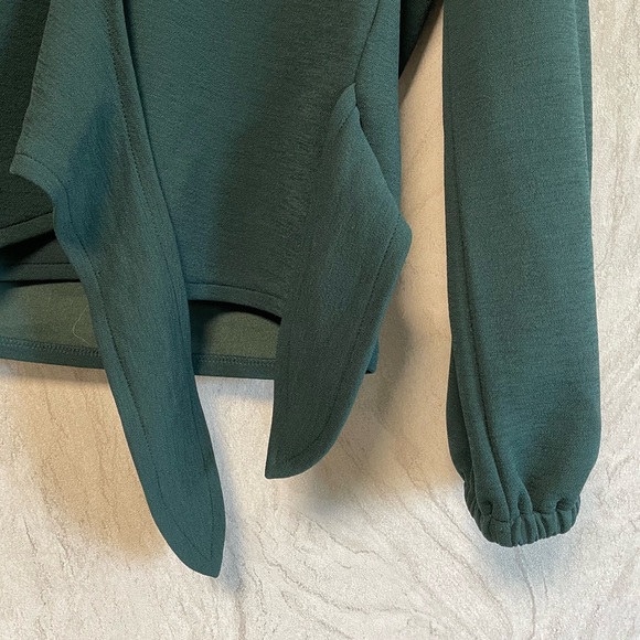 Madewell Crepe Wrap Top in Forest Green - Picture 4 of 8
